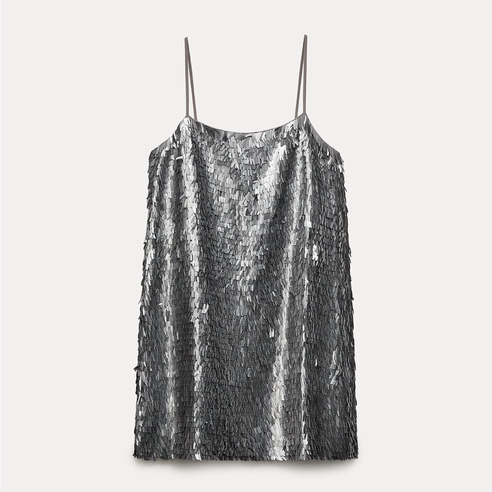 ZARA Silver Sequin Mini Dress (ZW Collection)